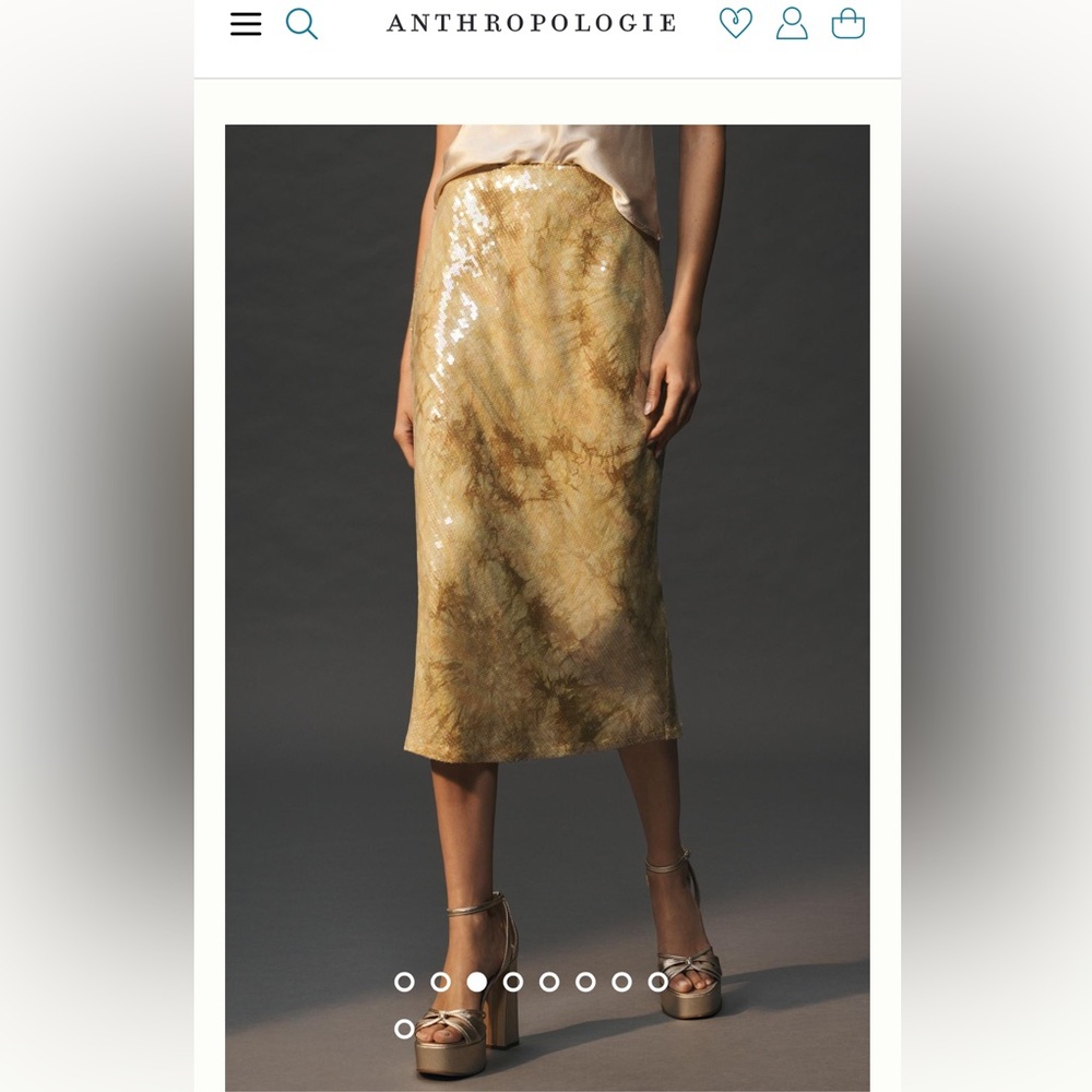 Anthropology Tilda Sequin Slip Skirt
